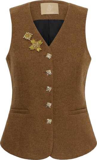 Culture Cujanola Waistcoat TOFFEE MELANGE 44