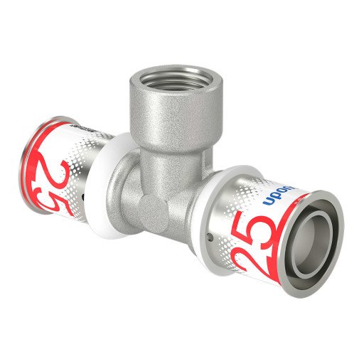Uponor S-Press tee redusert m/sokkel 25-Rp1/2"FT-25