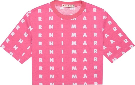 Marni T skjorte Beskåret Rosa m. Hvit Marni 10 år 140 T skjorte