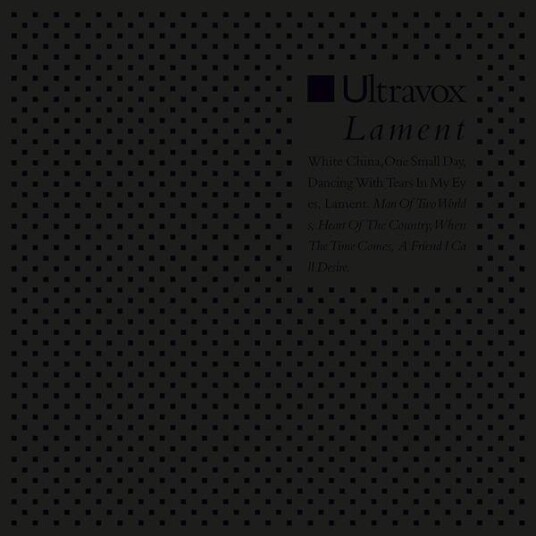 Ultravox Lament Vinyl