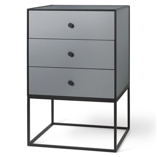 Audo Copenhagen Frame 49 sidebord med tre skuffer Mørkegrå
