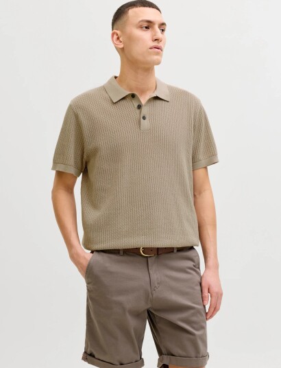 Jack & Jones Jjjess Knit Polo Ss Beige S