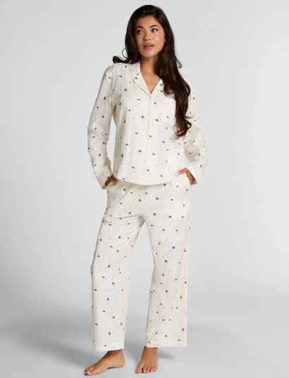 Hunkemöller Jacket Ls Co Jacquard Mistleto - White - XS