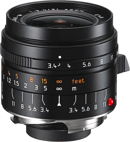 Leica Super-Elmar-M 21mm f/3.4 ASPH Vidvinkel. Filterfatning E46. Svart.