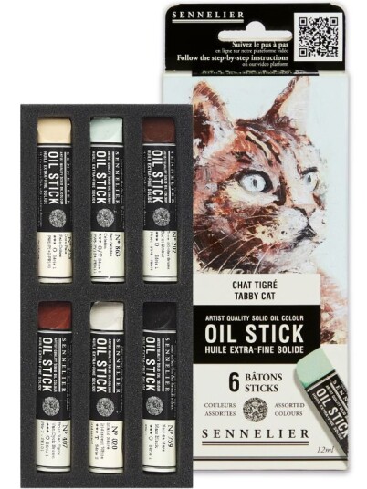 Sennelier Extra-Fine oljestifter i 6 farger Temapakke: Tabbykatt Sennelier Extra-Fine oljestifter i 6 farger Temapakke: Tabbykatt