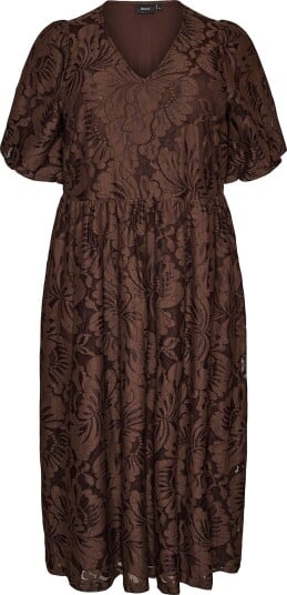 Zizzi   Midikjole Maria S/S Midi Dress   Brun