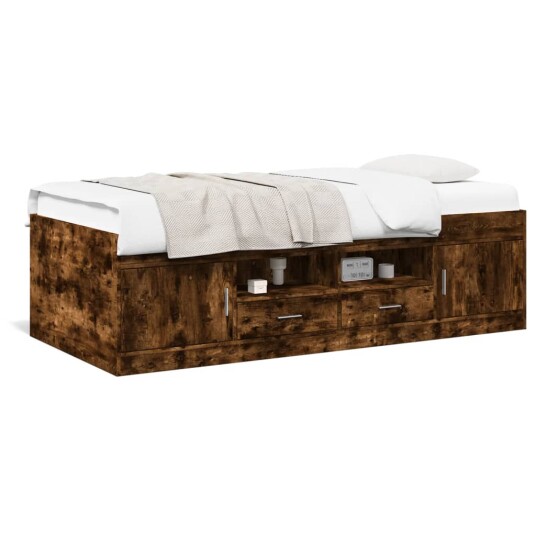 Dagseng med skuffer hvit 100x200 cm konstruert tre 8721102618949 Dagseng med skuffer hvit 100x200 cm konstruert tre 8721102618949