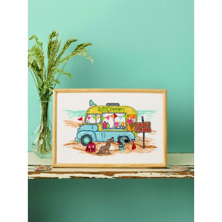 Permin Broderisett Icecream truck 30x20cm