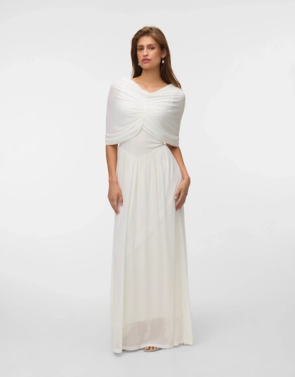 Vero Moda Vmrosetta Cape Detail Maxi Dress Jrs Exp   Cream   M