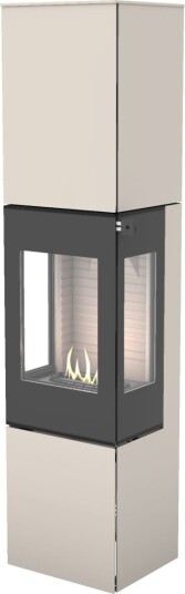 Nexo 185 sand frittstående biopeis med sideglass og glassdør