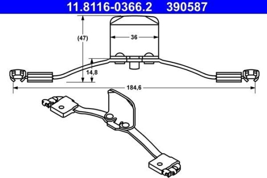 Ate Fjær bremsecaliper ATE 11.8116 0366.2 Ate Fjær bremsecaliper ATE 11.8116 0366.2