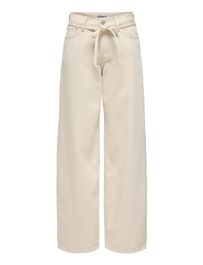 ONLY Onlgianna Mw Straight Dot211 Dnm Noos   Cream   25 x 32