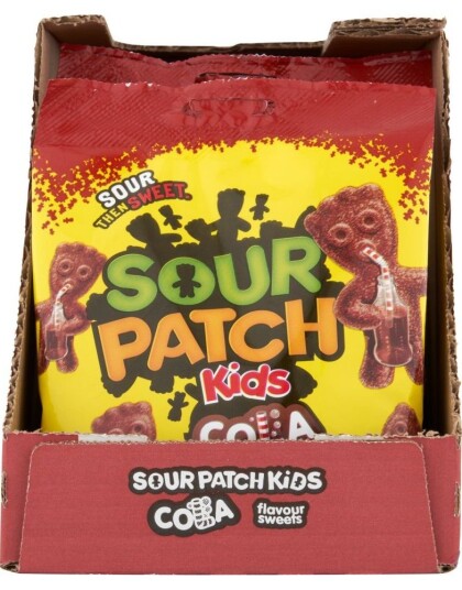 10 stk Sour Patch Kids Cola Kjempesur Vingummmi Hel Eske 1,3 kg