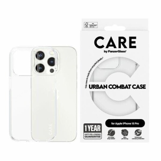 Care by PanzerGlass Urban Combat Mobildeksel Transparent iPhone 15 Pro