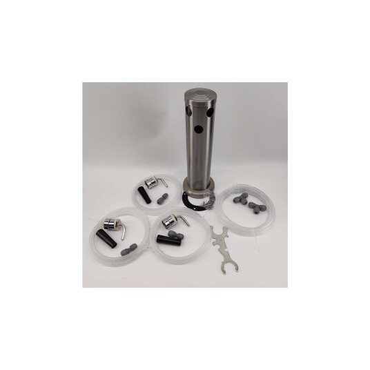 Triple Tap Brushed Stainless Font Kit SS Duotight Short shank and Black Handle