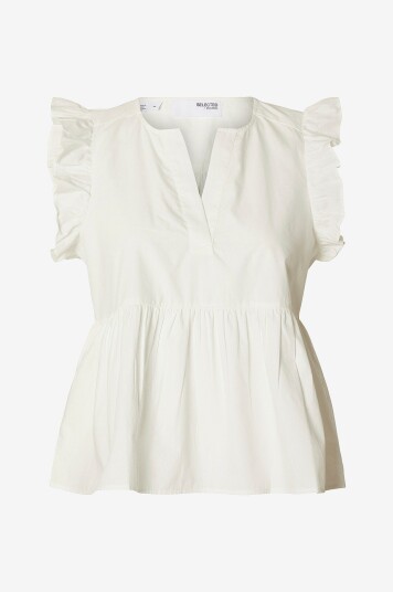 Selected Femme Bluse slfBlair Ida SL Top Hvit