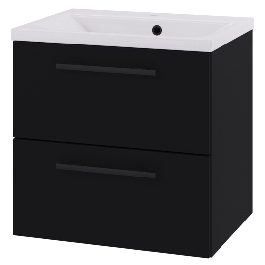 Linn Bad Ingrid D45cm Servantskap Svart Matt / 60cm 2 Skuffer