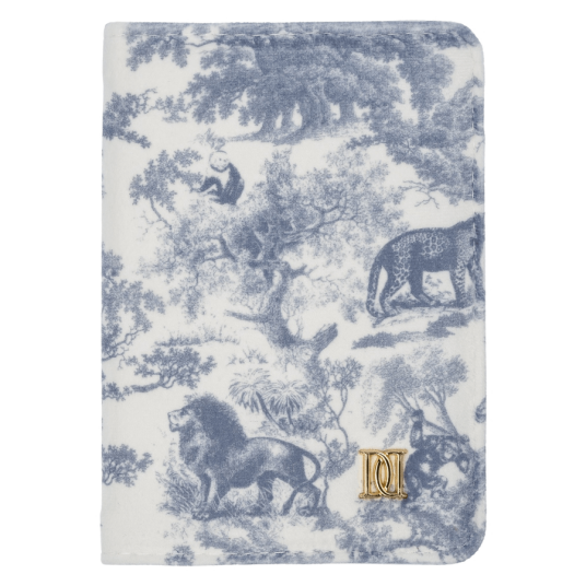 DARK Velvet Passport Cover Country Blue Savannah Pattern