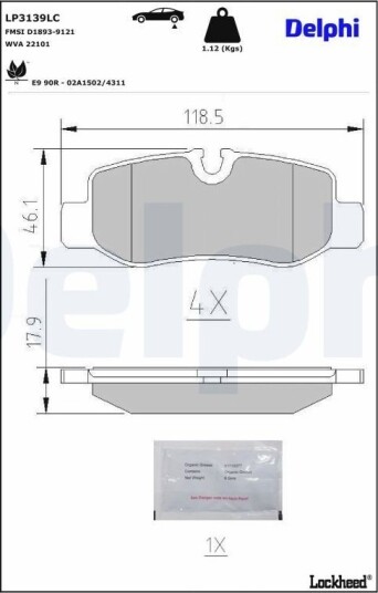 DELPHI LP3139LC Bremseklosser