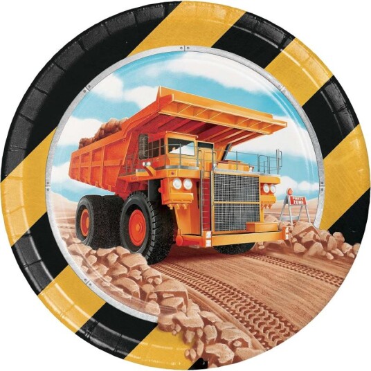 Papptallerken Byggeplass 17cm Pk/8 