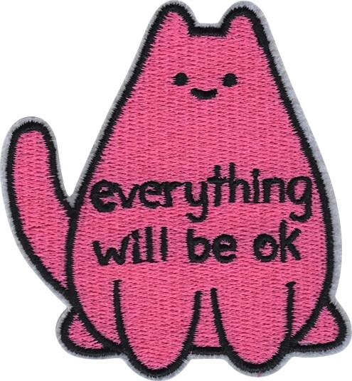 Märkbar Stoffmerke Katt Everything Will Be Ok F-4-6