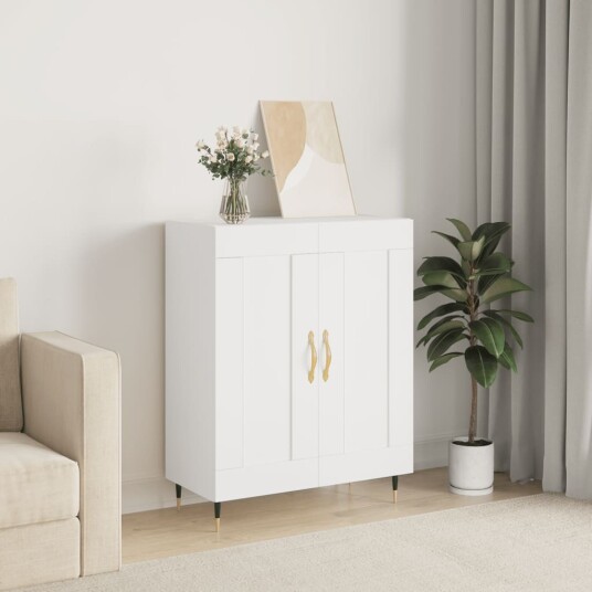Skjenk hvit 69,5x34x90 cm konstruert tre Skjenk hvit 69,5x34x90 cm konstruert tre