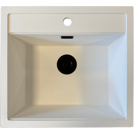 Secher Aalborg 500 BK1 kjøkkenvask 56x51 cm hvit