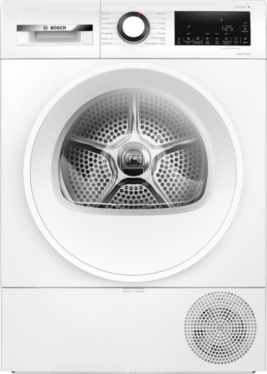 Bosch Serie 6 Varmepumpetørketrommel 8kg med Auto Dry Hvit Bosch Serie 6 Varmepumpetørketrommel 8kg med Auto Dry Hvit