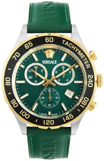 Versace Herreklokke VEQCA0224 Hellenyium Grønn/Lær Ø43 mm Versace Herreklokke VEQCA0224 Hellenyium Grønn/Lær Ø43 mm