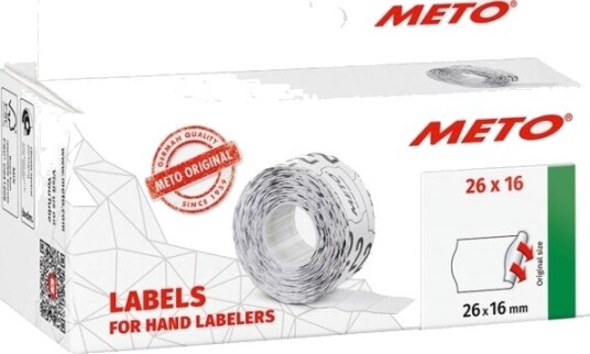 Prisetiket Meto Permanent 26X16mm Neon Rød Pakke A 6 Stk