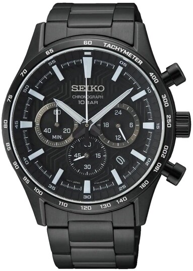 Seiko Herreklokke SSB415P1 Discover More Sort/Stål Ø43 mm