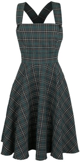 Hell Bunny Middellang kjole   Peebles Pinafore Dress   XS til 4XL   Damer   grønn