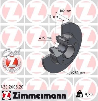 Bremseskive ZIMMERMANN 430.2608.20
