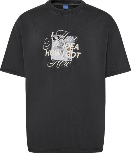 HUGO BLUE Oversized Tee_B_17   BLACK   XS
