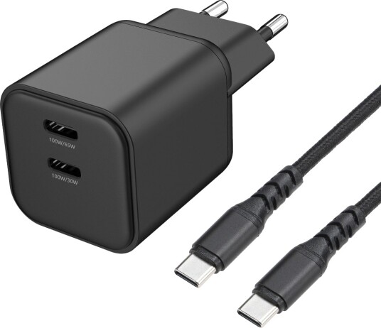 Dacota Platinum 100 W dobbel USB-C GaN-lader Svart