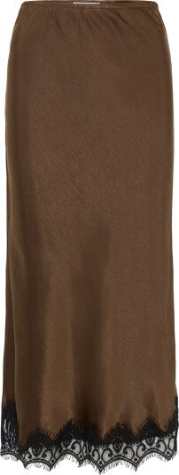 Coster Copenhagen Skirt With Lace Detail Brown 38 Coster Copenhagen Skirt With Lace Detail Brown 38