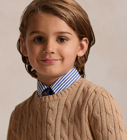 Polo Ralph Lauren Genser Strikk Kabel Camel Polo Ralph Lauren 7 år (122) Genser Beige Brun