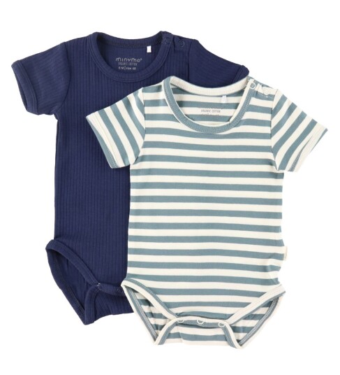 Minymo Kortermet bodysuit 2-pakk Goblin Blue Minymo Kortermet bodysuit 2-pakk Goblin Blue