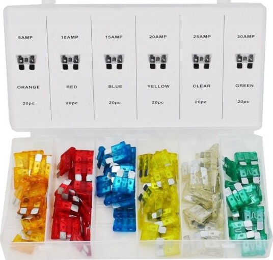 Silver Bilsikringssett 120 Stk. 5A-30A