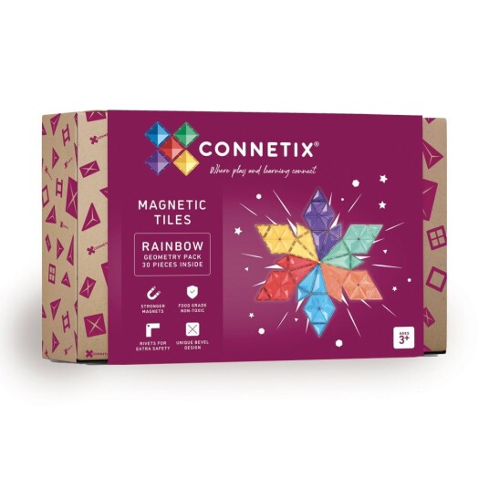 Connetix Rainbow Geometry Pack 30 Pieces CT-R-00030-GE Connetix Rainbow Geometry Pack 30 Pieces CT-R-00030-GE