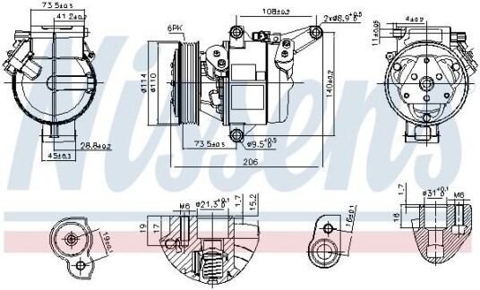 AC kompressor NISSENS 890948