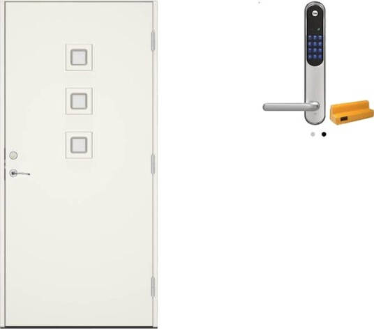 Ytterdør Swedoor Clever-Line+ Koli med Yale Doorman Classic Home