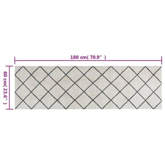 vidaXL Kjøkkenteppe vaskbar Square 60x180 cm fløyel