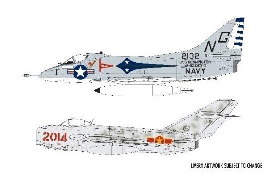Airfix MiG-17F Fresco og Douglas A-4B Skyhawk Dogfight Duo 1:72 Modellflysett