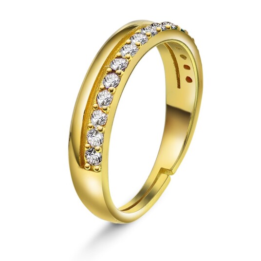 Pan Jewelry Austin ring sølv med zirkonia justerbar størrelse Austin ring sølv med zirkonia justerbar 48