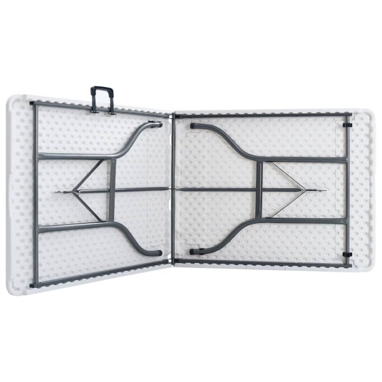 vidaXL Sammenleggbart hagebord med 2 benker 180 cm stål og HDPE hvit