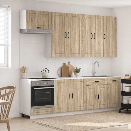 vidaXL Kjøkken enhet PORTO 8 pcs Sonoma eik Konstruert tre