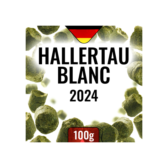 Humle Hallertau Blanc 2024 100g 9,4% AA Nitrogenpakket Humle Hallertau Blanc 2024 100g 9,4% AA Nitrogenpakket