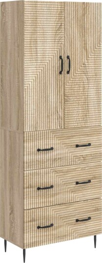 vidaXL Skapsett 2 pcs Sonoma eik 66 x 34,5 x 90 cm Konstruert tre