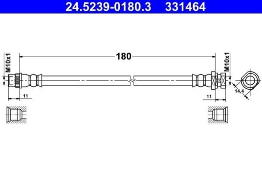 Bremseslange ATE 24.5239 0180.3